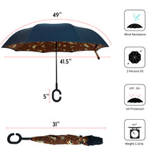 Load image into Gallery viewer, Umbrella - Brown Leopard Print Double Layer Inverted
