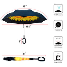 Load image into Gallery viewer, Umbrella - Yellow Flower Double Layer Inverted
