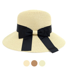 Load image into Gallery viewer, Women&#39;s Hat - Floppy Sun Hat with Ribbon Bowknot
