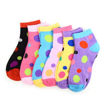 Load image into Gallery viewer, Women&#39;s Socks - Polka Dot Low Cut - Assorted 6 Pack
