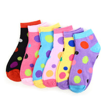 Load image into Gallery viewer, Women&#39;s Socks - Polka Dot Low Cut - Assorted 6 Pack
