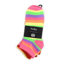 Load image into Gallery viewer, Women&#39;s Socks - Color Striped Low Cut - Assorted 6 Pack
