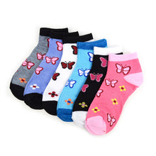 Load image into Gallery viewer, Women&#39;s Socks - Butterflies Low Cut - Assorted 6 Pack
