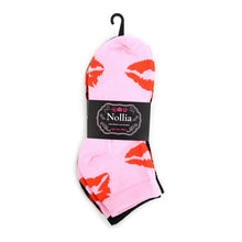 Load image into Gallery viewer, Women&#39;s Sock - Kisses Pattern Low Cut - Assorted 6 Pack
