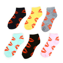Load image into Gallery viewer, Women&#39;s Sock - Kisses Pattern Low Cut - Assorted 6 Pack
