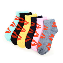 Load image into Gallery viewer, Women&#39;s Sock - Kisses Pattern Low Cut - Assorted 6 Pack
