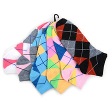 Load image into Gallery viewer, Women&#39;s Socks - Argyle Low Cut Socks - Assorted 6 Pack
