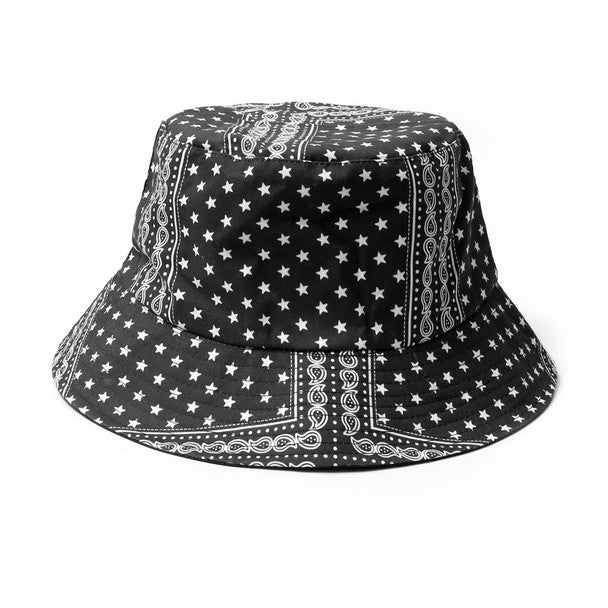 Bucket Hat - Black Paisley