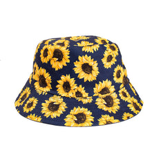 Load image into Gallery viewer, Bucket Hat - Navy Sunflower
