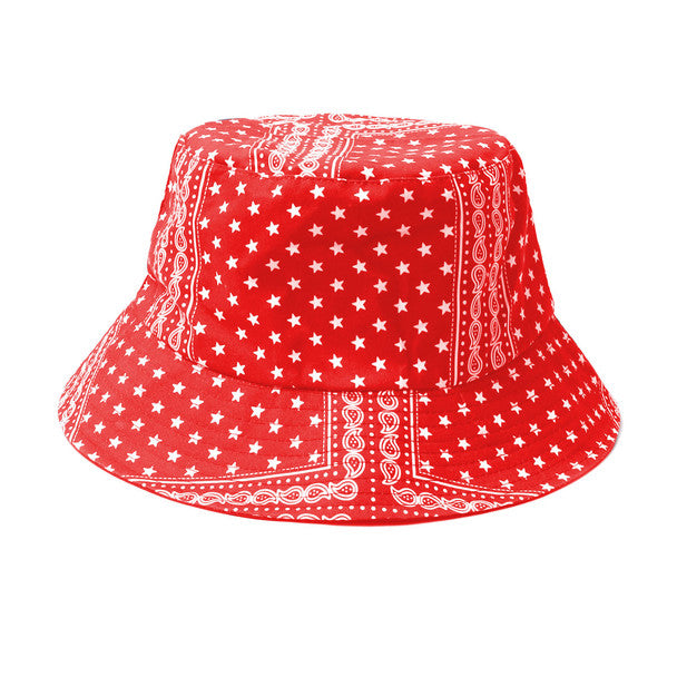 Bucket Hat - Red Paisley