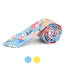 Load image into Gallery viewer, 2.25&quot; Floral Cotton Slim Tie - NVC-FLORAL4
