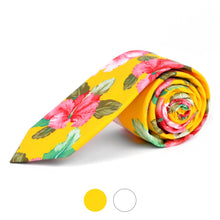Load image into Gallery viewer, 2.25&quot; Floral Cotton Slim Tie - NVC-FLORAL7
