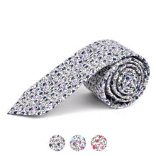 Load image into Gallery viewer, 2.25&quot; Floral Cotton Slim Tie - NVC-FLORAL9
