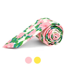 Load image into Gallery viewer, 2.25&quot; Floral Cotton Slim Tie - NVC-FLORAL3

