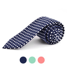 Load image into Gallery viewer, 2.25&quot; Polka Dot Cotton Slim Tie - NVC-POLKA
