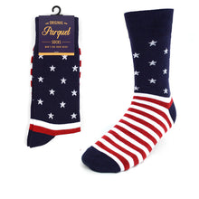 Load image into Gallery viewer, Men&#39;s Socks - USA Stars &amp; Stripes Novelty Socks
