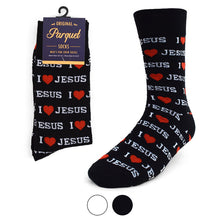 Load image into Gallery viewer, Men&#39;s Socks - &quot;I Love Jesus&quot; Novelty Socks
