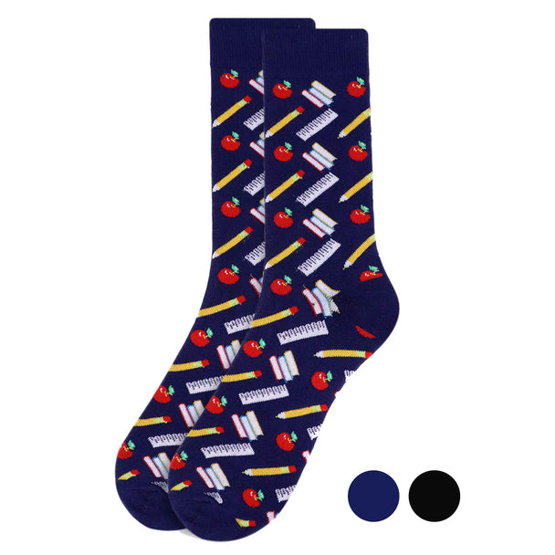 Men's Socks - School Supplies Novelty Socks