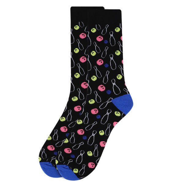Men's Socks - Black Bowling Novelty Socks