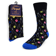 Load image into Gallery viewer, Men&#39;s Socks - Black Bowling Novelty Socks
