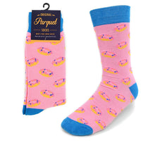 Load image into Gallery viewer, Men&#39;s Socks - Strawberry Donut Novelty Socks
