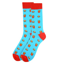 Load image into Gallery viewer, Men&#39;s Socks - Hamburger &amp; French Fries Novelty Socks

