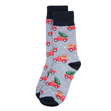 Load image into Gallery viewer, Men&#39;s Socks - Holiday Truck Novelty Socks

