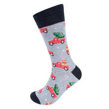 Load image into Gallery viewer, Men&#39;s Socks - Holiday Truck Novelty Socks
