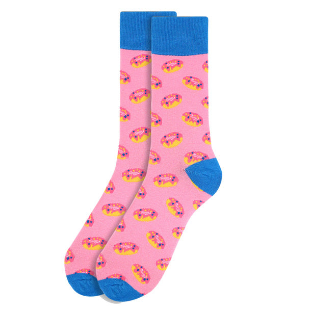 Men's Socks - Strawberry Donut Novelty Socks