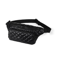 Load image into Gallery viewer, Puffer waist bag with zippered compartments for women
