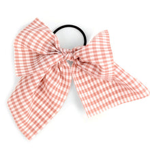 Load image into Gallery viewer, Ribbon Hair Tie - Pink Checkered
