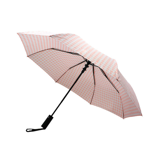 Umbrella - Pink Gingham Auto Open Compact