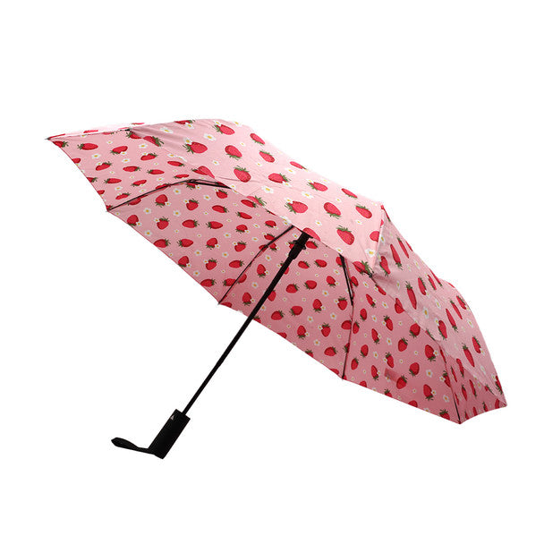 Umbrella - Auto Open Strawberry Compact