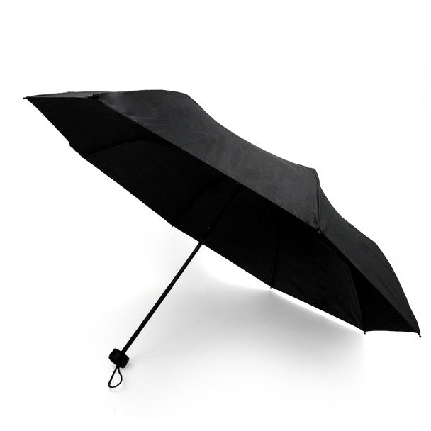 Umbrella - Compact Solid Black Travel