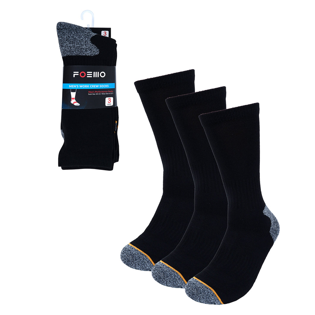 Men's Socks - Compression with Ventilation - 3 Pack - Black