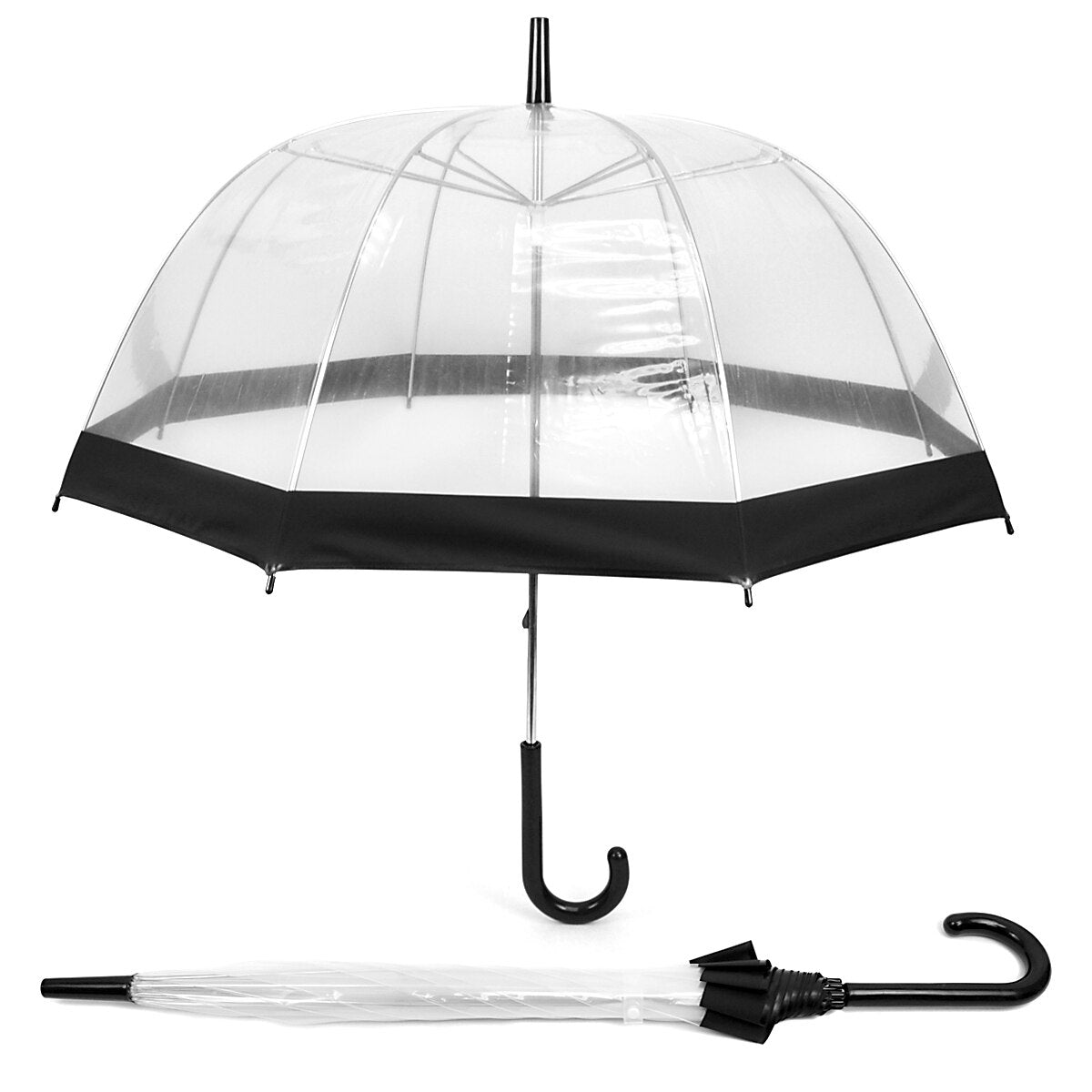 See-Thru-Bubble Wind-Resistant Premium Clear Umbrella with Color Border UC18