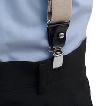 Load image into Gallery viewer, Men&#39;s Suspenders - Boxed Convertible Button Strap and Clip-On with Leather Trim
