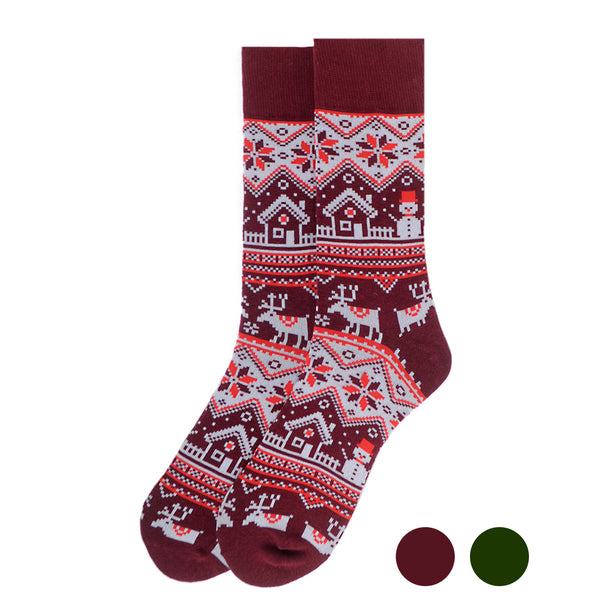 Men's Socks - Vintage Winter Pattern Novelty Socks