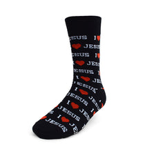 Load image into Gallery viewer, Men&#39;s Socks - &quot;I Love Jesus&quot; Novelty Socks
