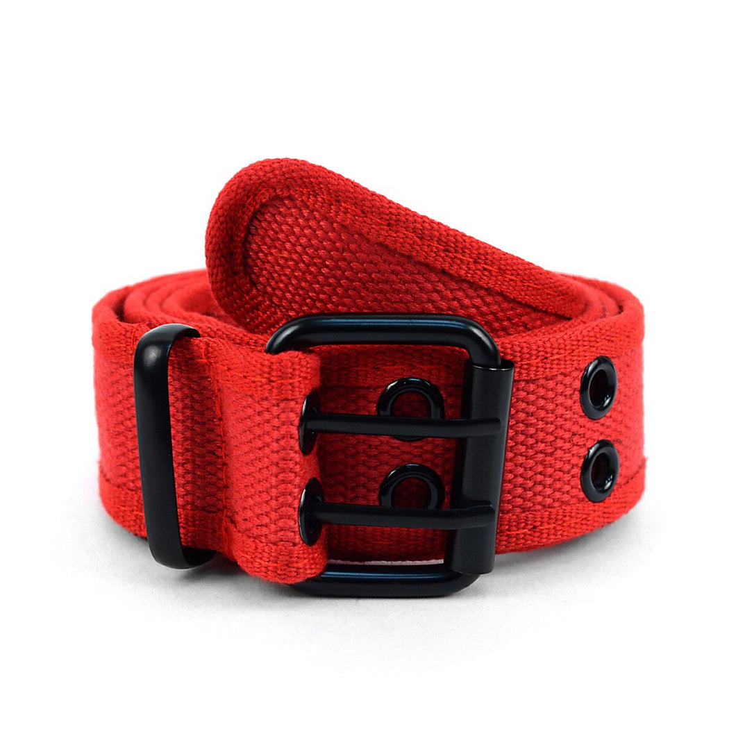 12pc Size Assorted Men's Double Hole Canvas Belt CANB1301