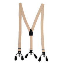 Load image into Gallery viewer, Men&#39;s Suspenders - Boxed Convertible Button Strap and Clip-On with Leather Trim
