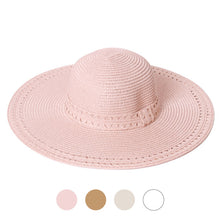 Load image into Gallery viewer, Women&#39;s Hats - Straw Wide Brim Floppy Sun Hat
