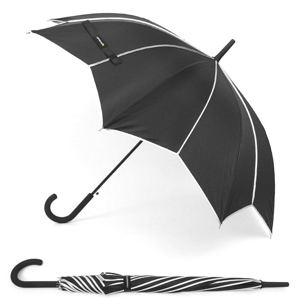 Umbrella - Black & Silver Umbrella with Pointed Canopy