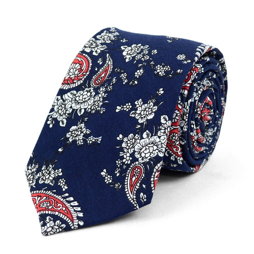 Paisley Navy & Red 2.5