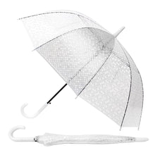 Load image into Gallery viewer, Parquet Polka Dot Premium Clear Umbrella – Auto Open, Slim Handle, 33&quot; Arc
