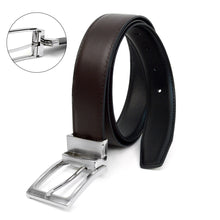 Load image into Gallery viewer, Reversible Leather Belt with Rotated Buckle - RVMGLB-1
