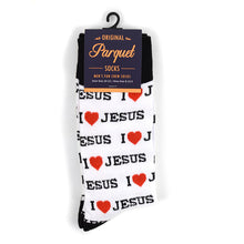 Load image into Gallery viewer, Men&#39;s Socks - &quot;I Love Jesus&quot; Novelty Socks
